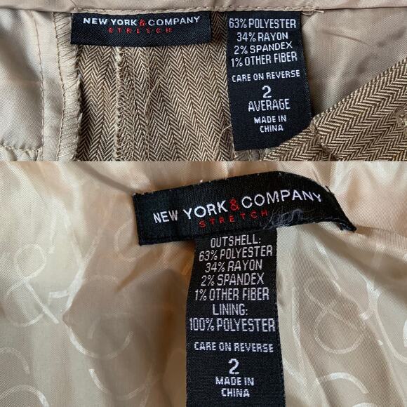 New York & Company Stretch Vintage Brown Suit Set Women's Size 2 - Picture 12 of 12